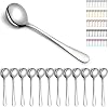Kyraton Soup Spoons 12 Pieces, Stainless Steel Round Stainless Steel Bouillon, Dishwasher Safe