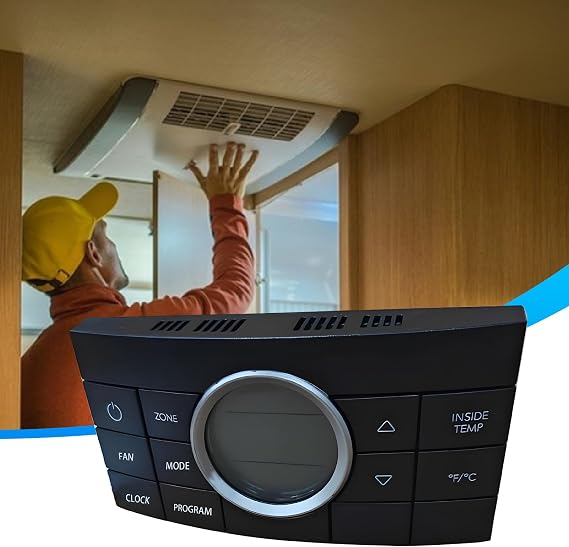 3314082.011 RV Thermostat, Multi-Zone Comfort Control Center 2 Thermostat 10-Button Compatible with Dom-etic Air Conditoner Series 579,595,600,6308,520,6218xx,Replace OE#3314082.000 CCC2 (Black)