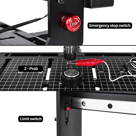 Desktop Cnc Router Machine Tools for Metal Wood Carving, Cnc Wood Router Engraving Machine for Woodworking, Power Milling Plastic Acrylic Cutting Machine with Limit Switches Standard