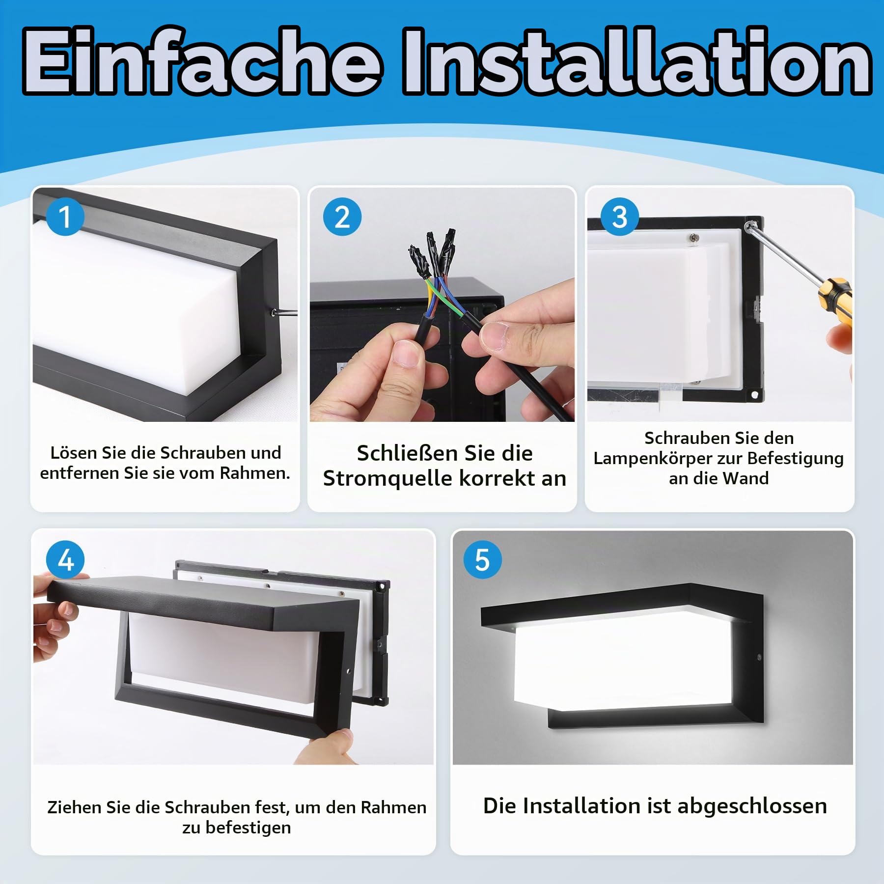 CHENBEN Außenlampe Wand IP65 18W 3000K/4000K/6500K Außenleuchte, 2 Stück