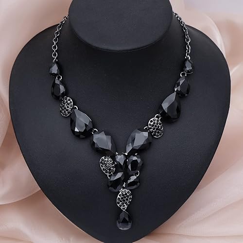 Miniatura 4 de CSY Elegante collar de cristal austriaco, aretes y pulsera, conjunto de joyería para novia, boda, baile de graduación, conjuntos de joyas