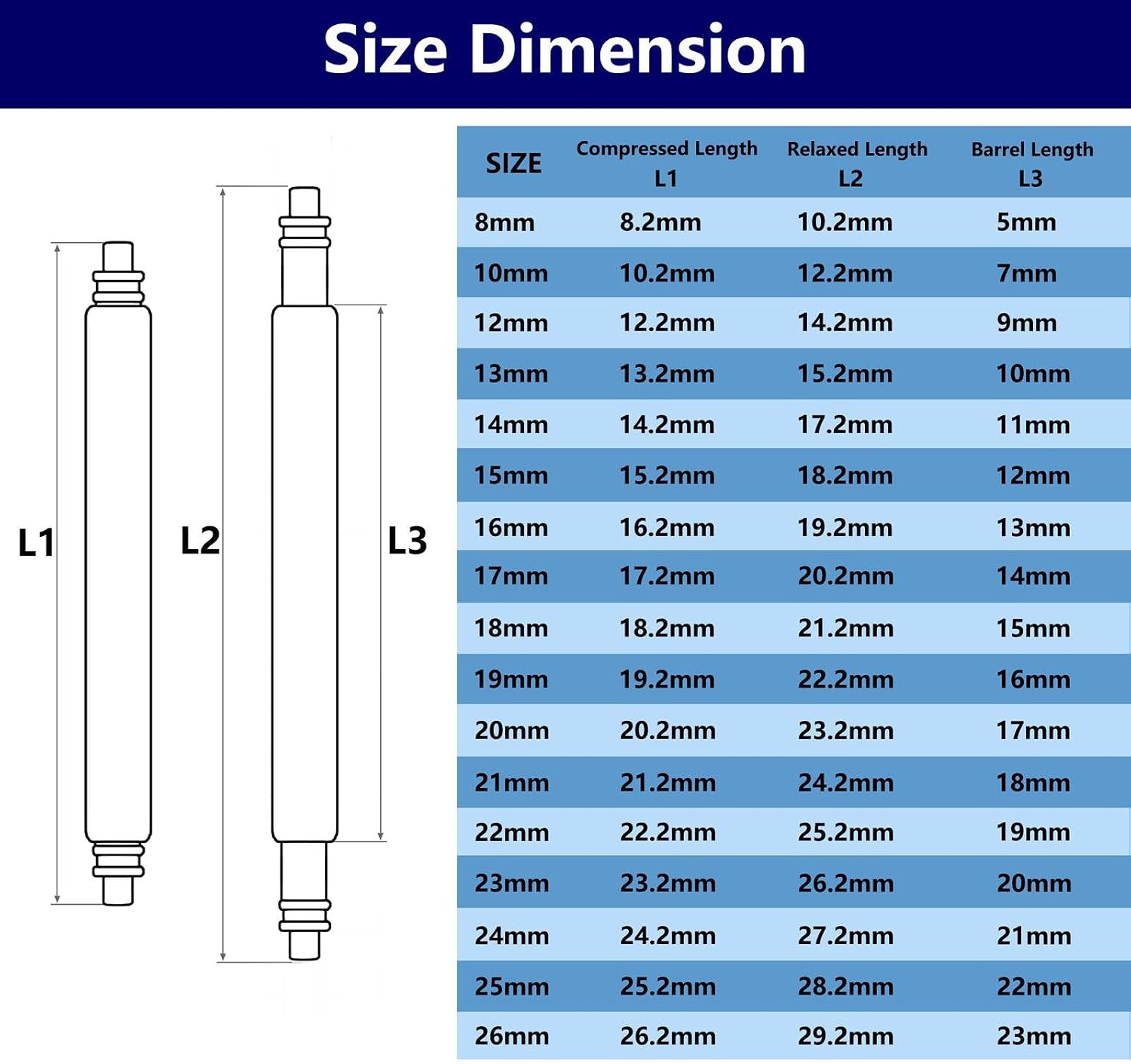 WOCCI 24mm Spring Bars, Pins for 24mm Watch Band