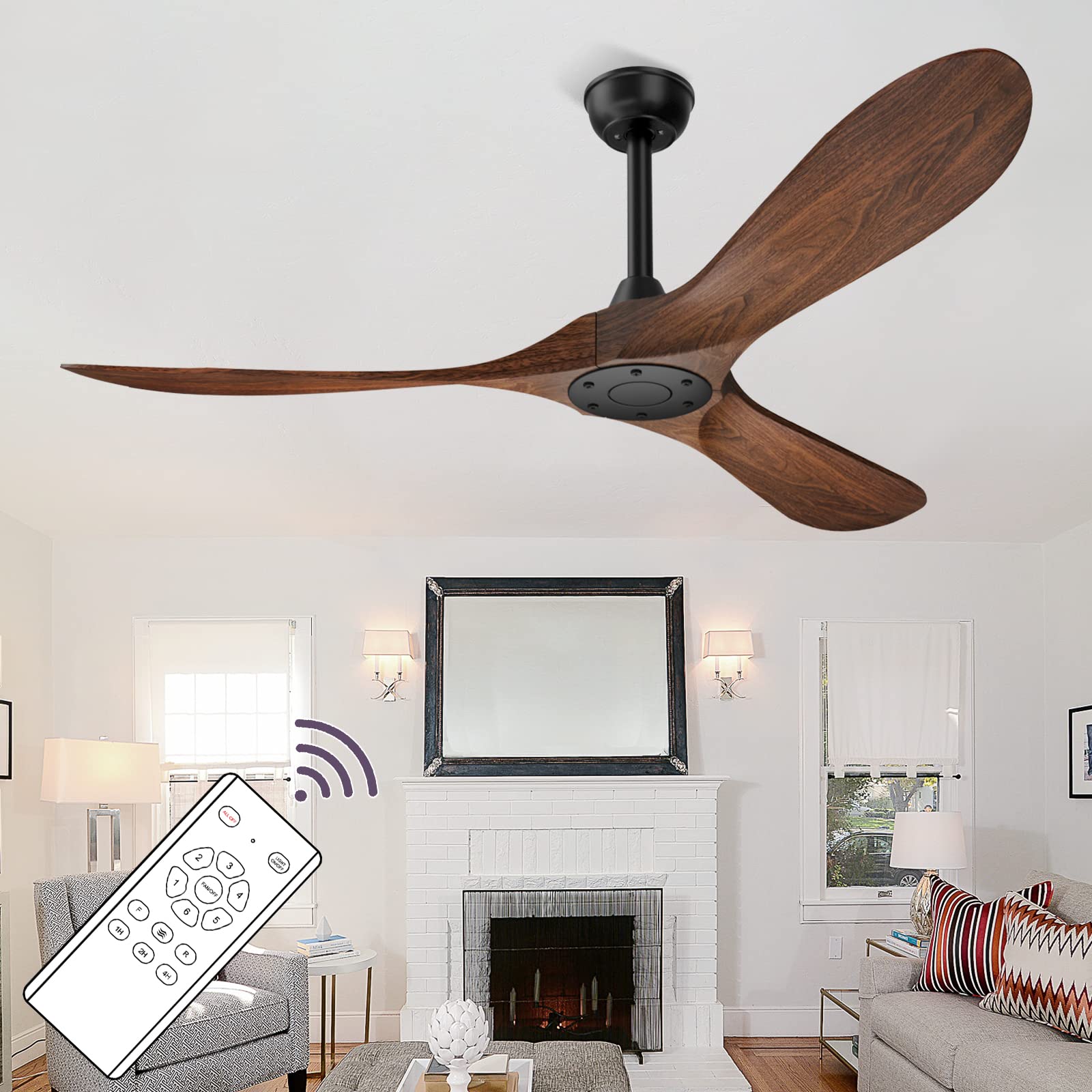 CLUGOJ Ceiling Fan, Modern Ceiling Fans with Remote, Indoor/Outdoor