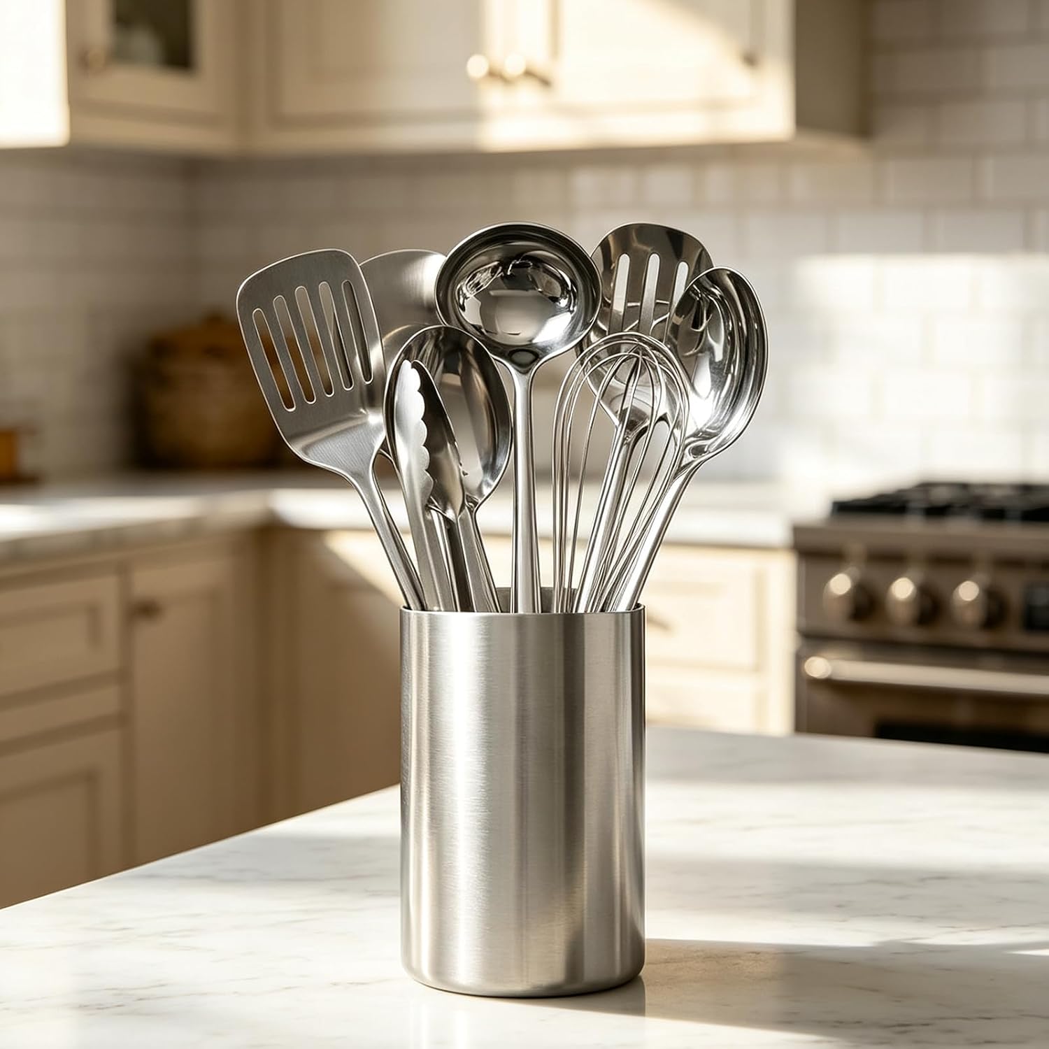 Stainless Steel Utensil Holder Kitchen Bartending Tool Countertop Holder