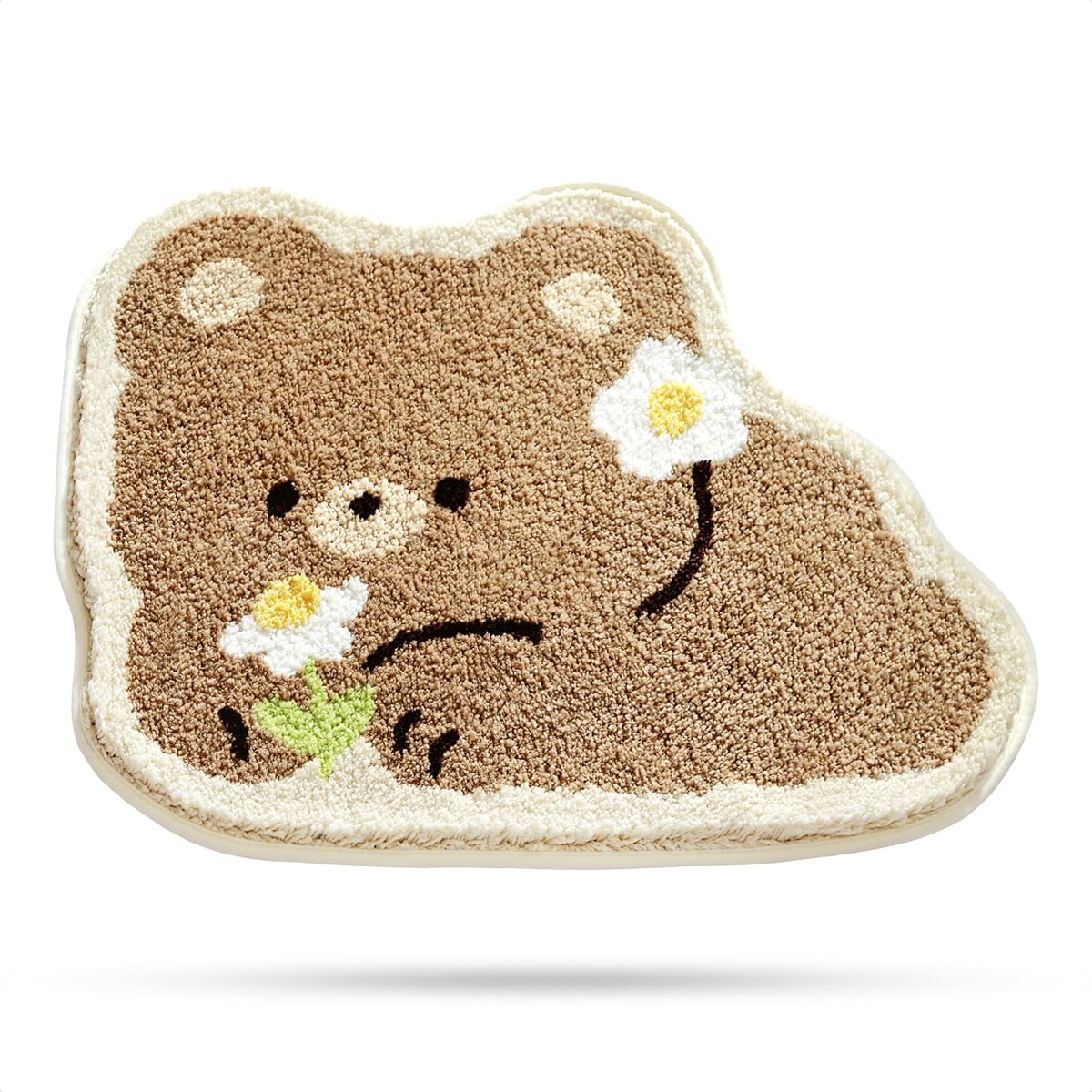 Molesun Bear Bathroom Rug Animal Bath Mat, Non-Slip Soft Shower Rug Microfiber Cute Bath Rug for Kids, Water Absorbent Thick Shaggy Floor Mats for