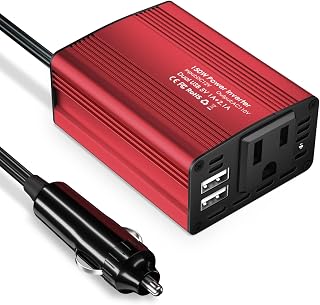Car Charger Adapter Power Inverter: 150W 12V DC to 110V AC Outlet Converter with - Compare price