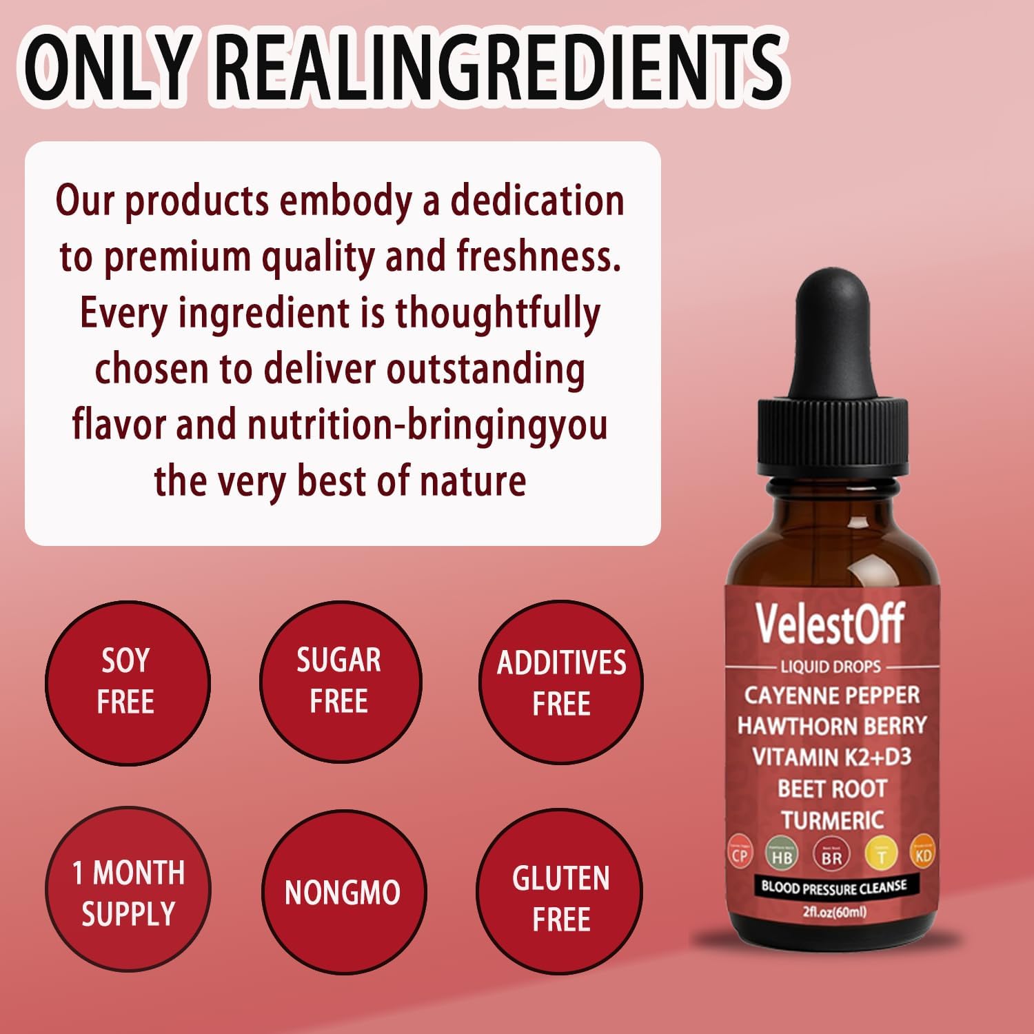 ONAISE Cayenne Pepper & Cayenne Pepper Drops Liquid Supplement with Hawthorn, Beet Root, Turmeric, Vitamin K2 D3 - Image 5