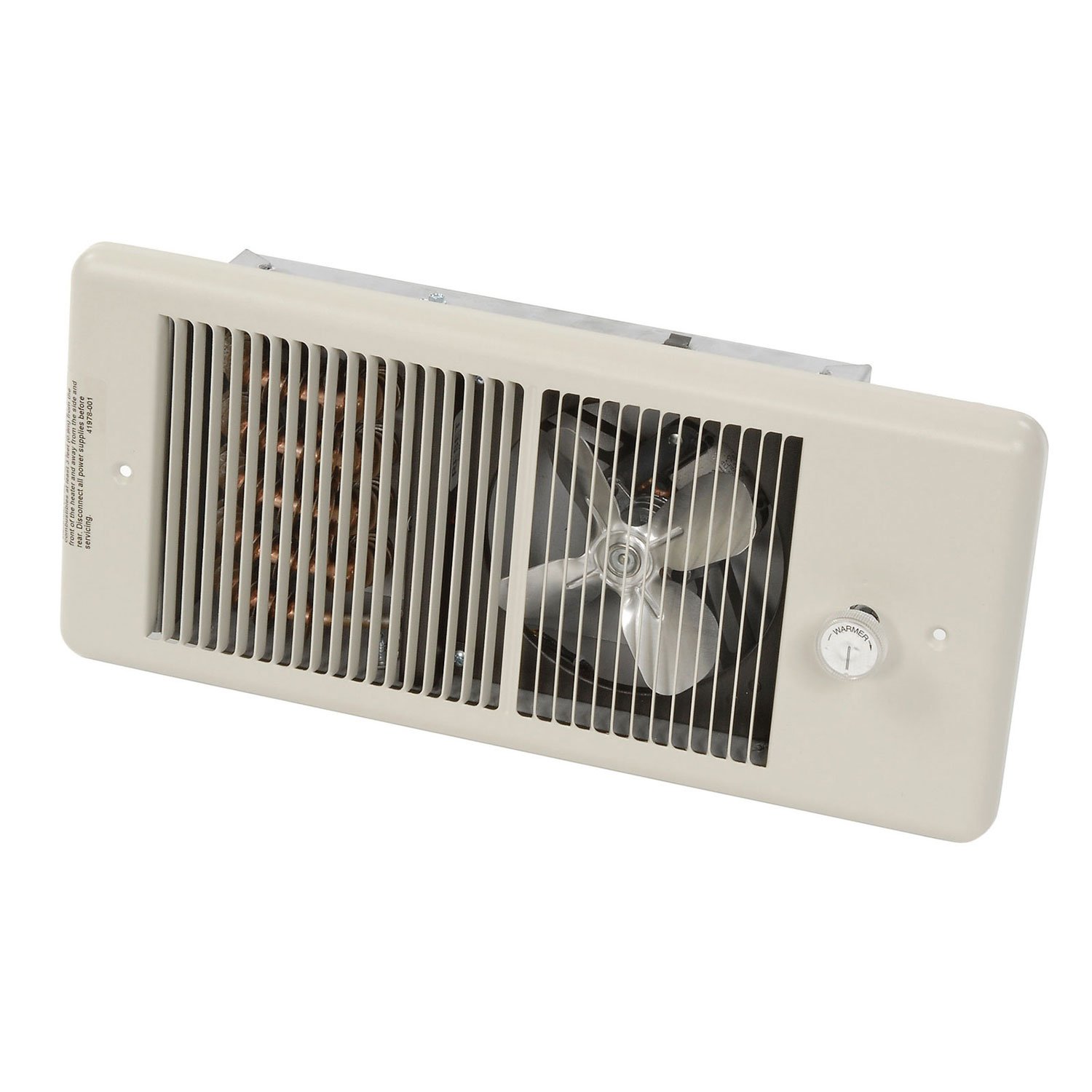 TPI HF4375T2RP Series 4300 Low Profile Fan Forced Wall Heater with 2 Pole Thermostat, Standard, Ivory, 750/562 W