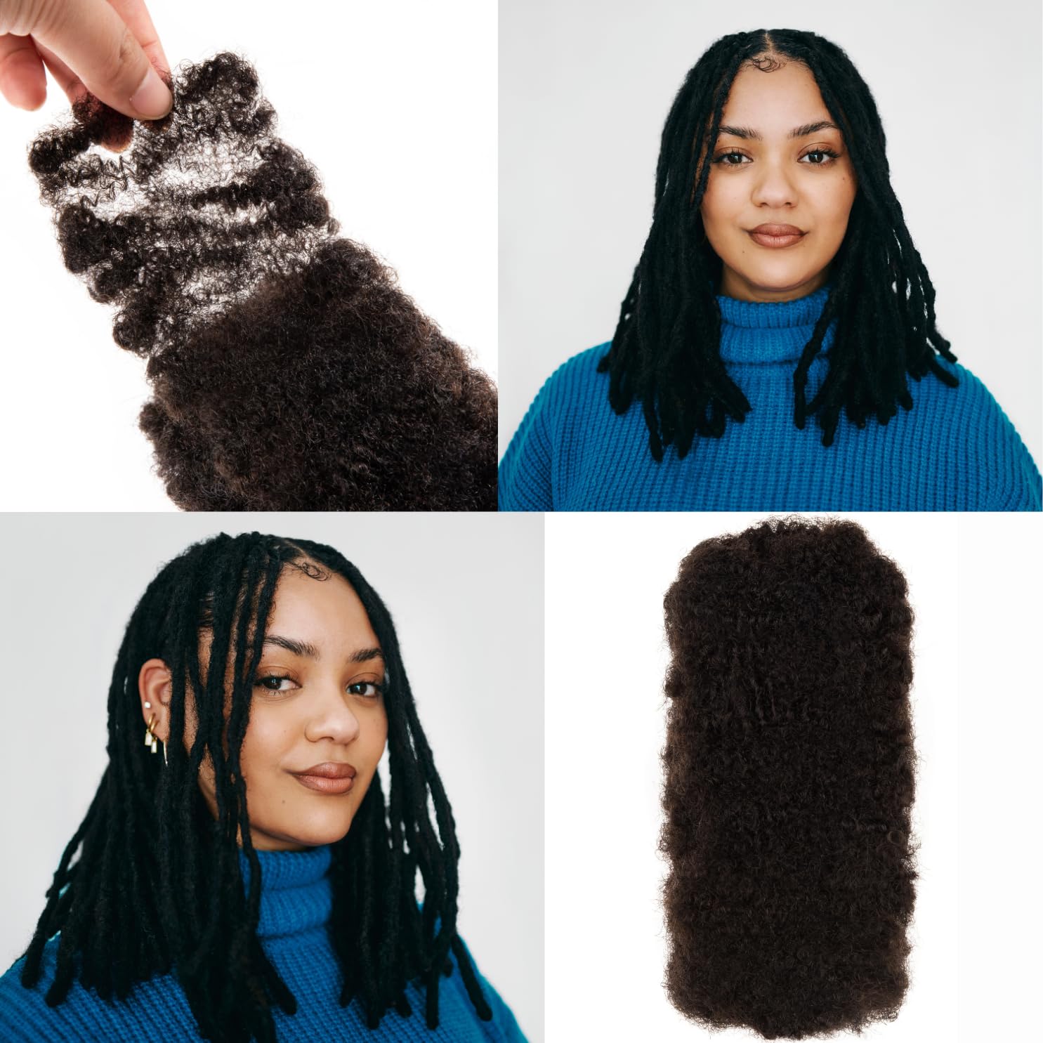 Afro Kinkys Bulk Human Hair for Dreadlock Extensions, Locs Repair Braiding – 100% Pure Human Hair, 8 Inch, 30g/1OZ, Natural Black, Loc Fix, Bulking Dreadlock Extensions & Twisting Knot
