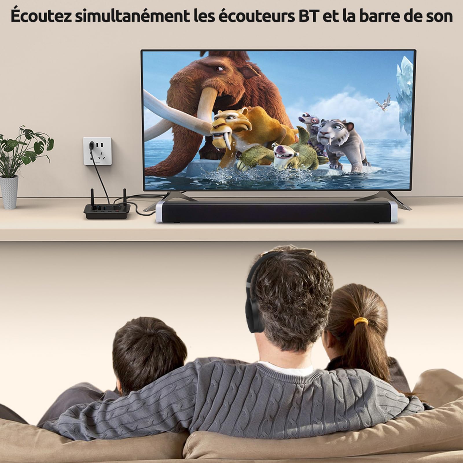 1Mii B03 Émetteur Récepteur Bluetooth pour TV et système Audio Domestique