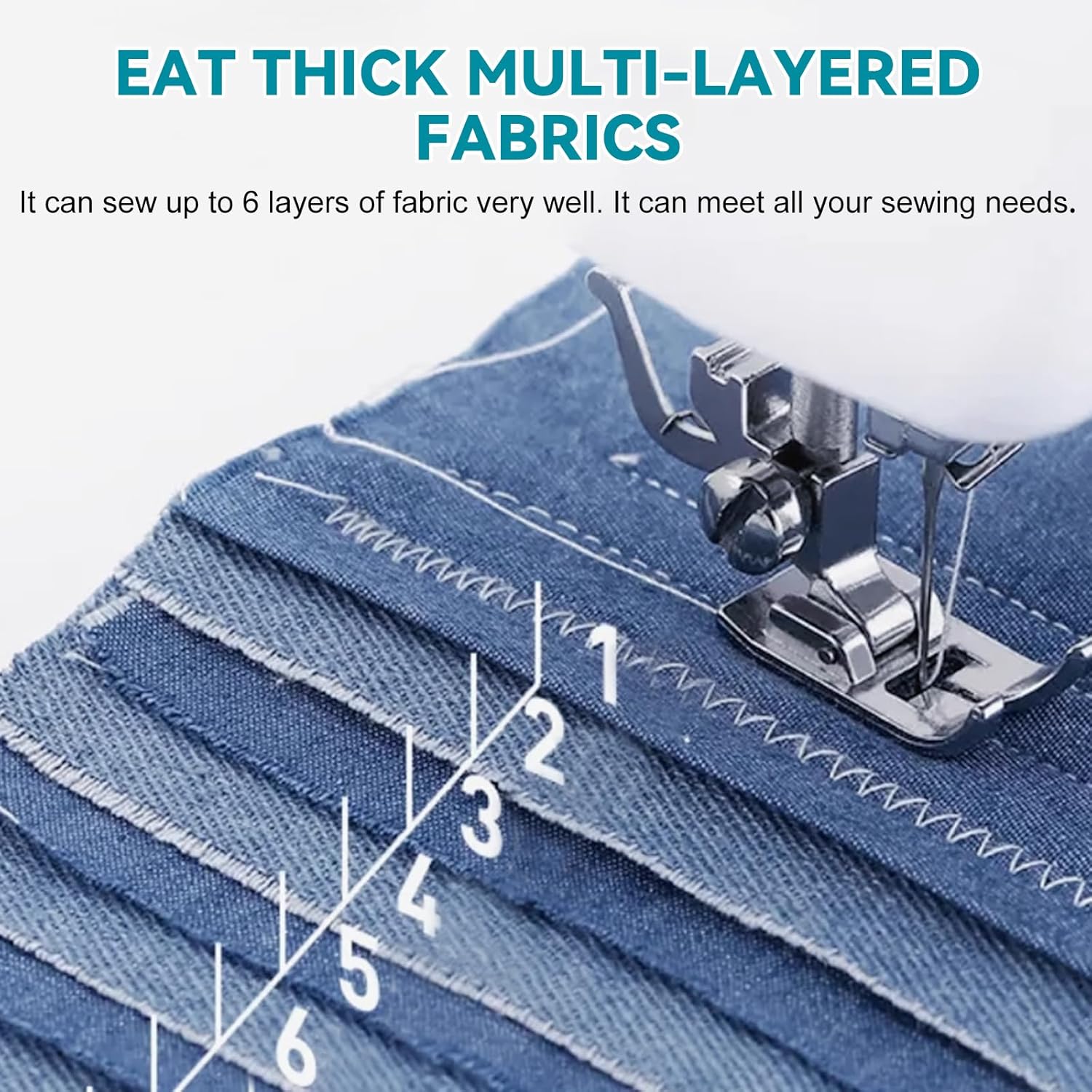 Mini Sewing Machine for Beginners Kids, Portable Sewing Machine with 45 Built-In Stitches and High Speed, Double Needle with 42PCS Sewing Kit Us Plug (110v), Christmas Sewing Gifts for Women - Image 8