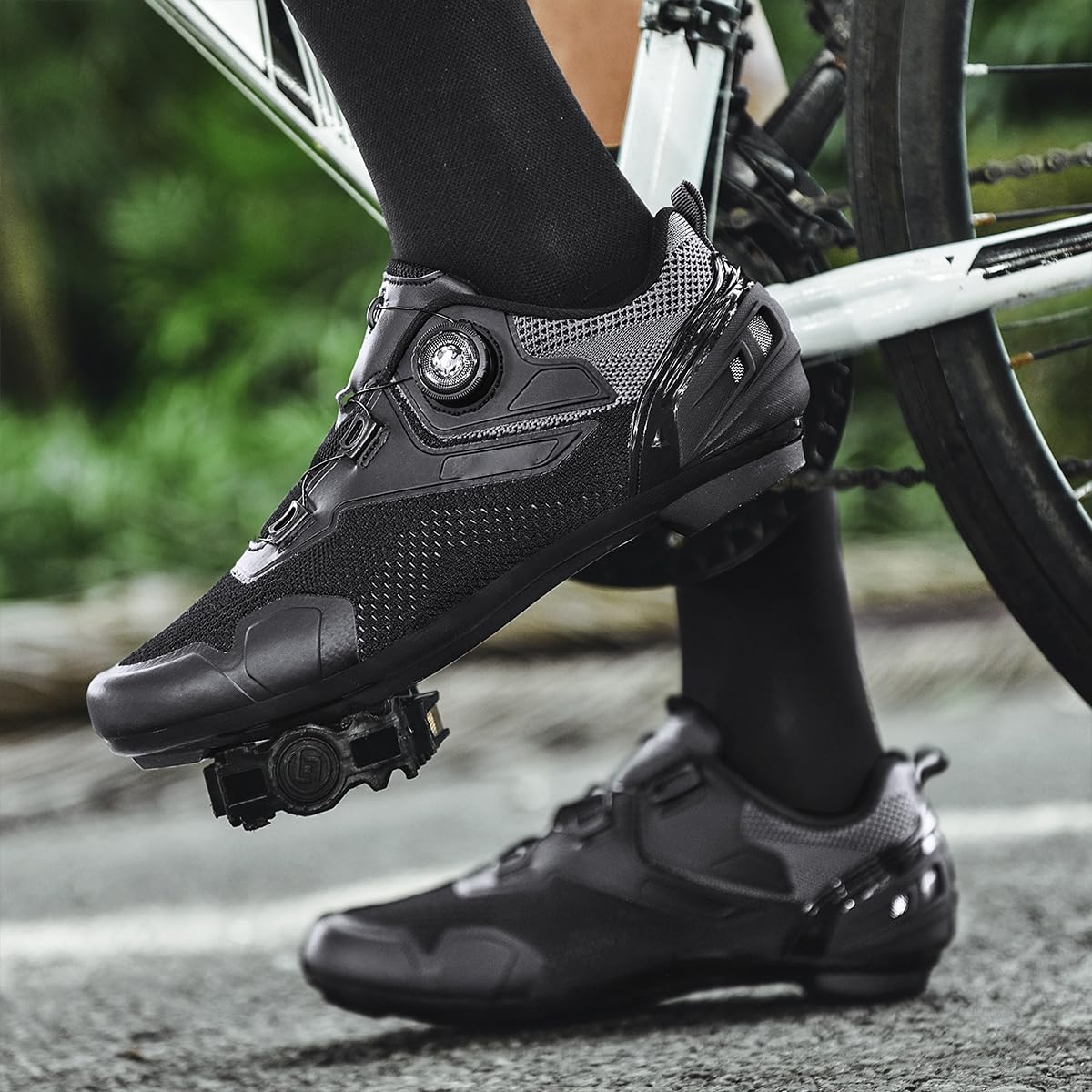 Fahrradschuhe Herren Kompatibel mit SPD/SPD-SL/Look Delta Atmungsaktive Rennradschuhe Maximale Kraftübertragung beim Treten und Vermeidung von Schlupf