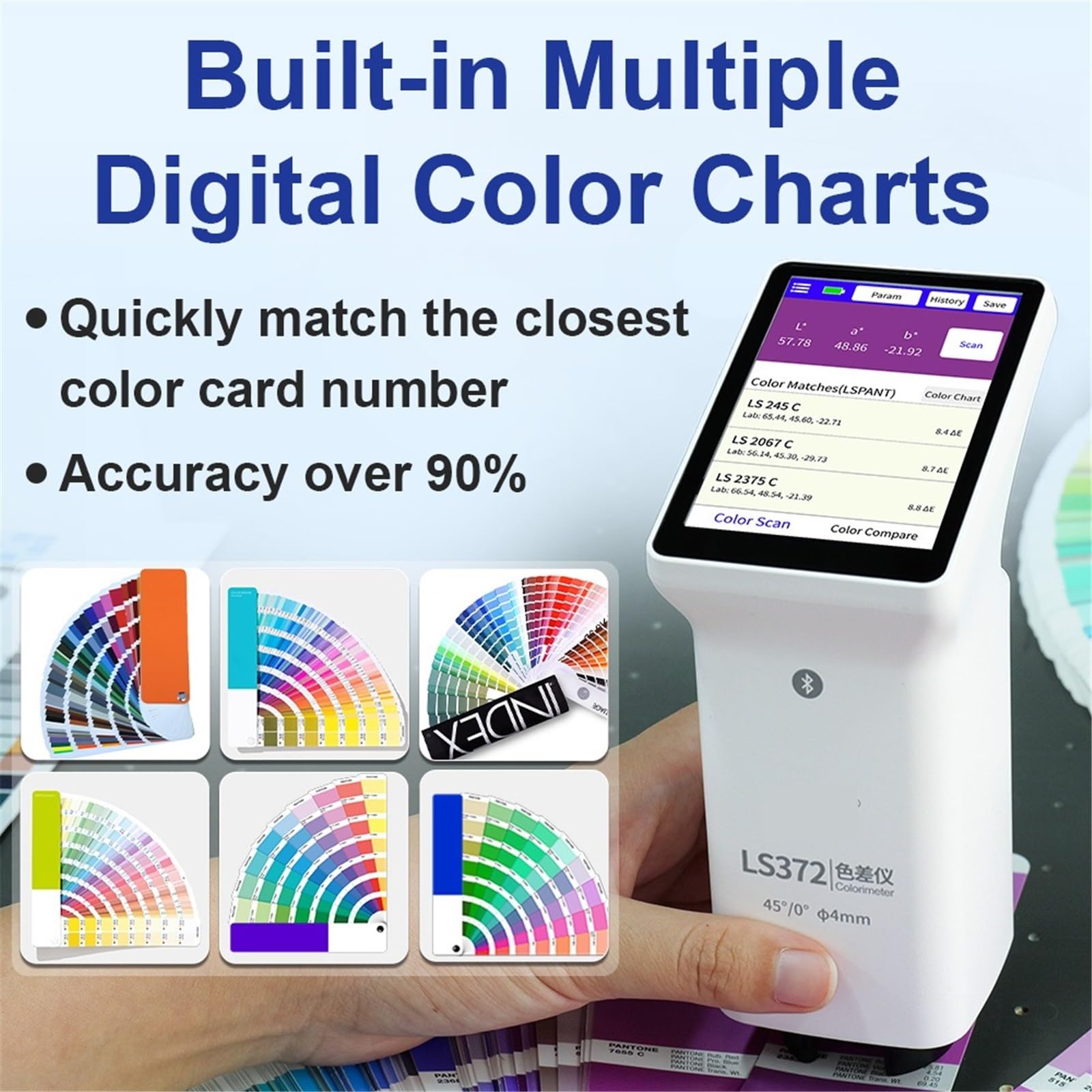 LS372 4-mm-Apertur-Touchscreen-Kolorimeter für Vergleich von Farbunterschieden im Labor für Druckpapierverpackungen