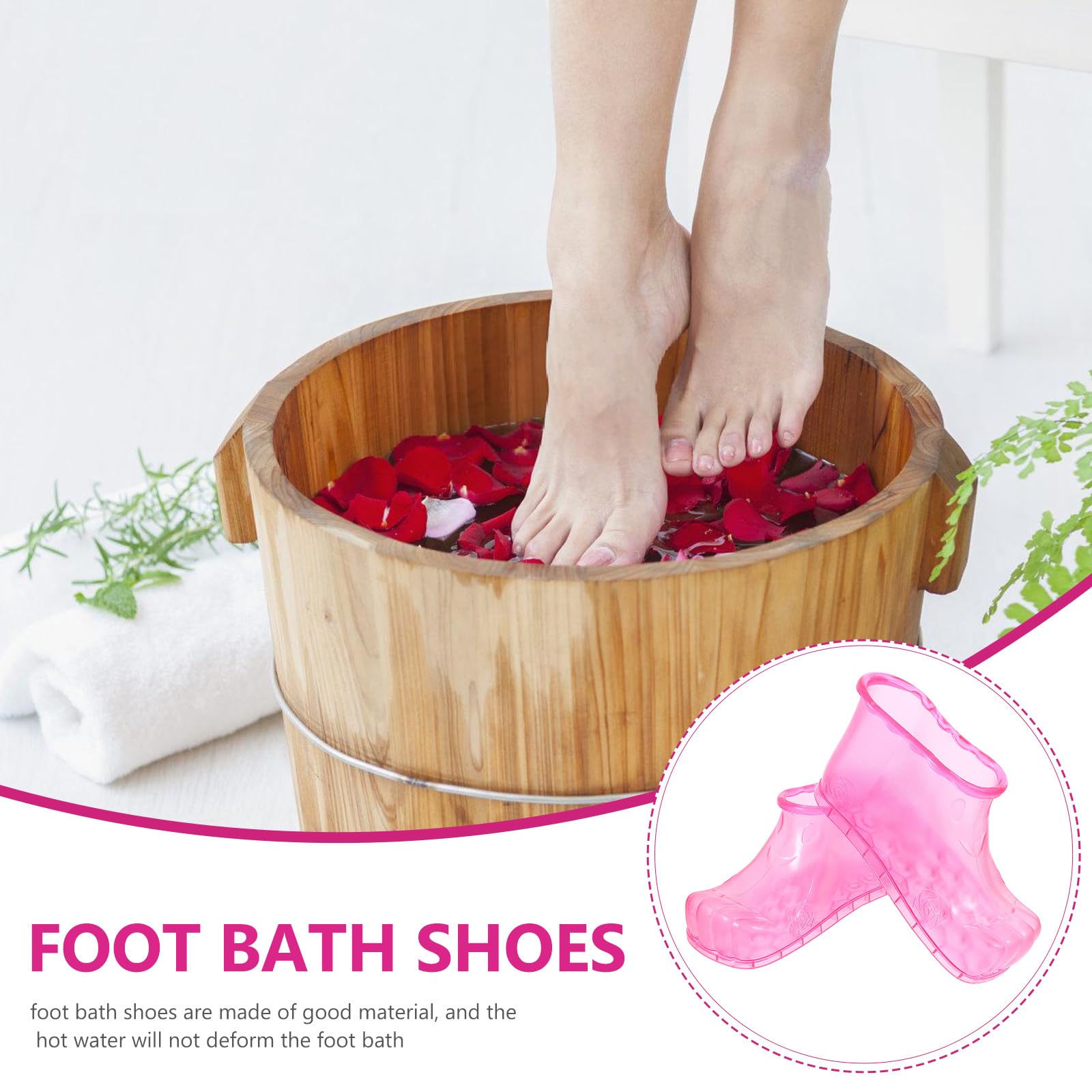 Healvian Chaussures De Bain De Pieds Antidérapantes 10.35 Pouces Pour Trempage Confortable À Domicile Sauna Soins Des Pieds Avec Capacité Et Semelle Douce