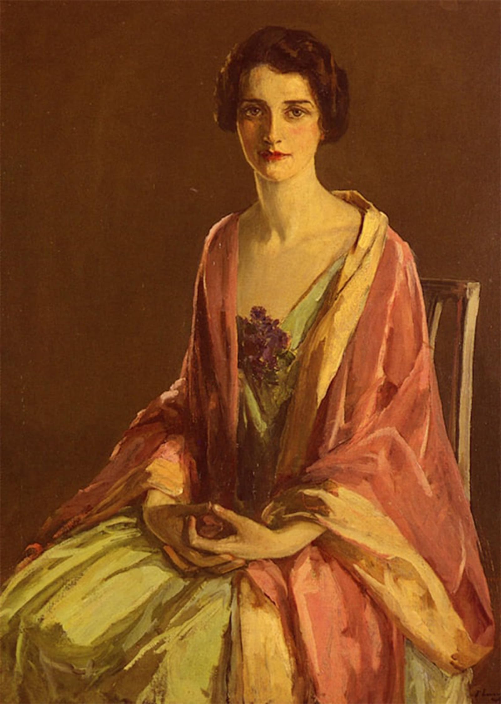 POSTERIIk Vintage Art Print Images Pictures Print Portrait of Miss Julia Mcguire by John Lavery Modern Colour Posters for Office Home Decor 60x90cm