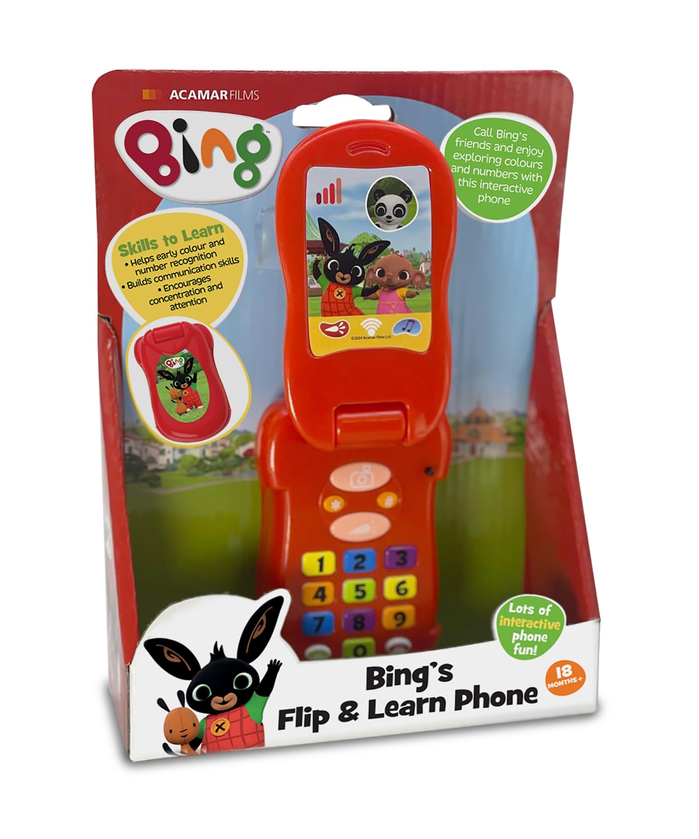 Bing - Flip & Learn Phone For Kids - Interactive Learning & Child Development, Listening, Coordination, Communication, Colours & Numbers Recognition - Features Fun Activities & Sounds, 18 Months+