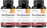 Vista 11 de Sandhu's Zinc Quercetin 60 cápsulas vegetarianas (paquete de 1) Suplementos de zinc de alta absorción para inmunidad y alergia estacional Apoyo