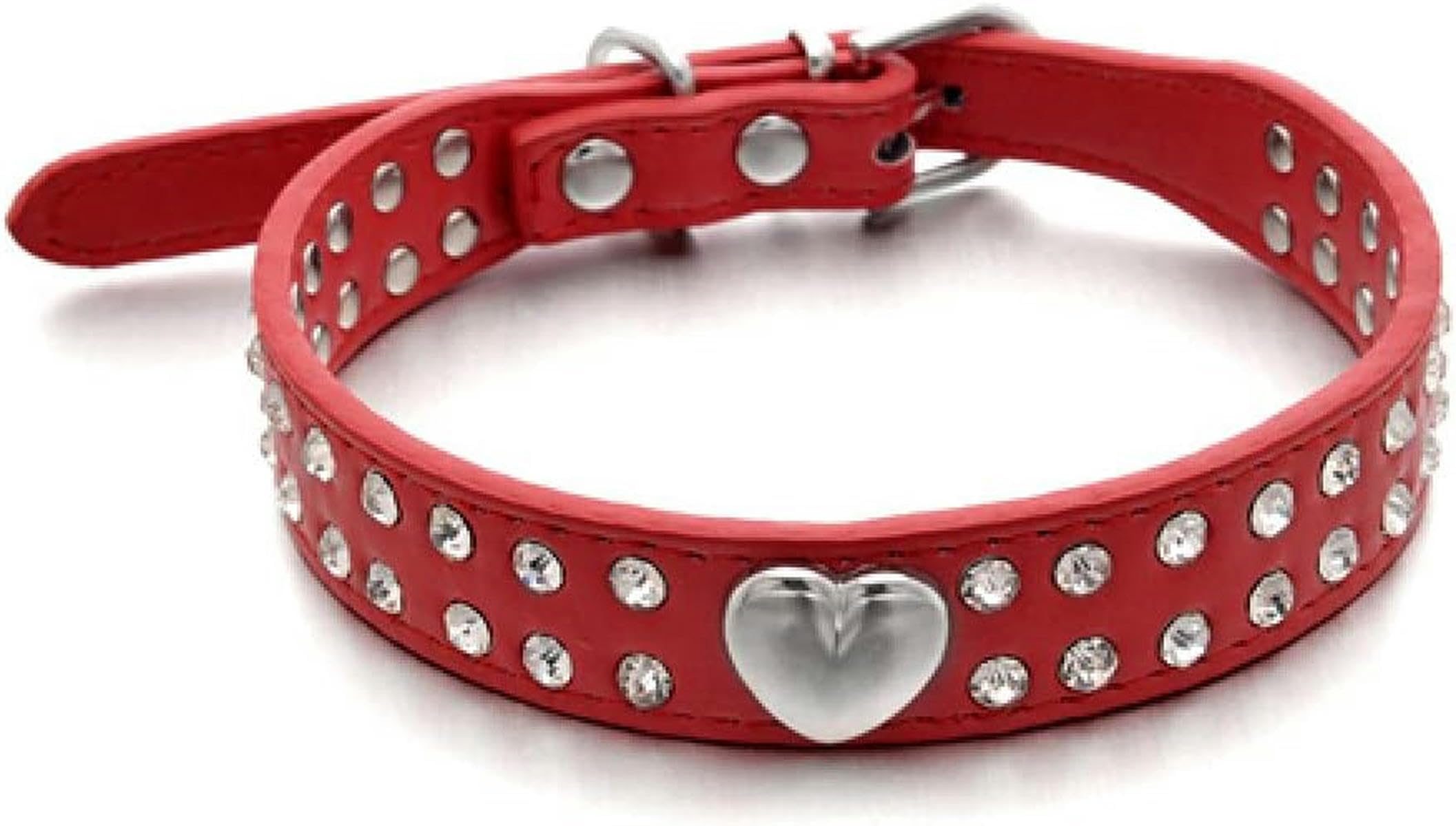 Collier en strass PU de haute qualité pour chaton et chiot, finition soignée taille M