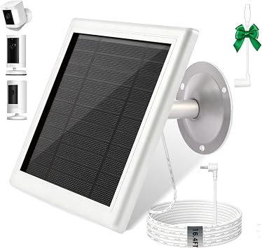 Solar Panel for Ring Camera,5W Solar Charger Compatible with Ring Stick Up Cam Plus/Pro & Spotlight Cam Battery Series,Includes Barrel Plug to USB-C Adapter,Waterproof, 16.4ft Cable