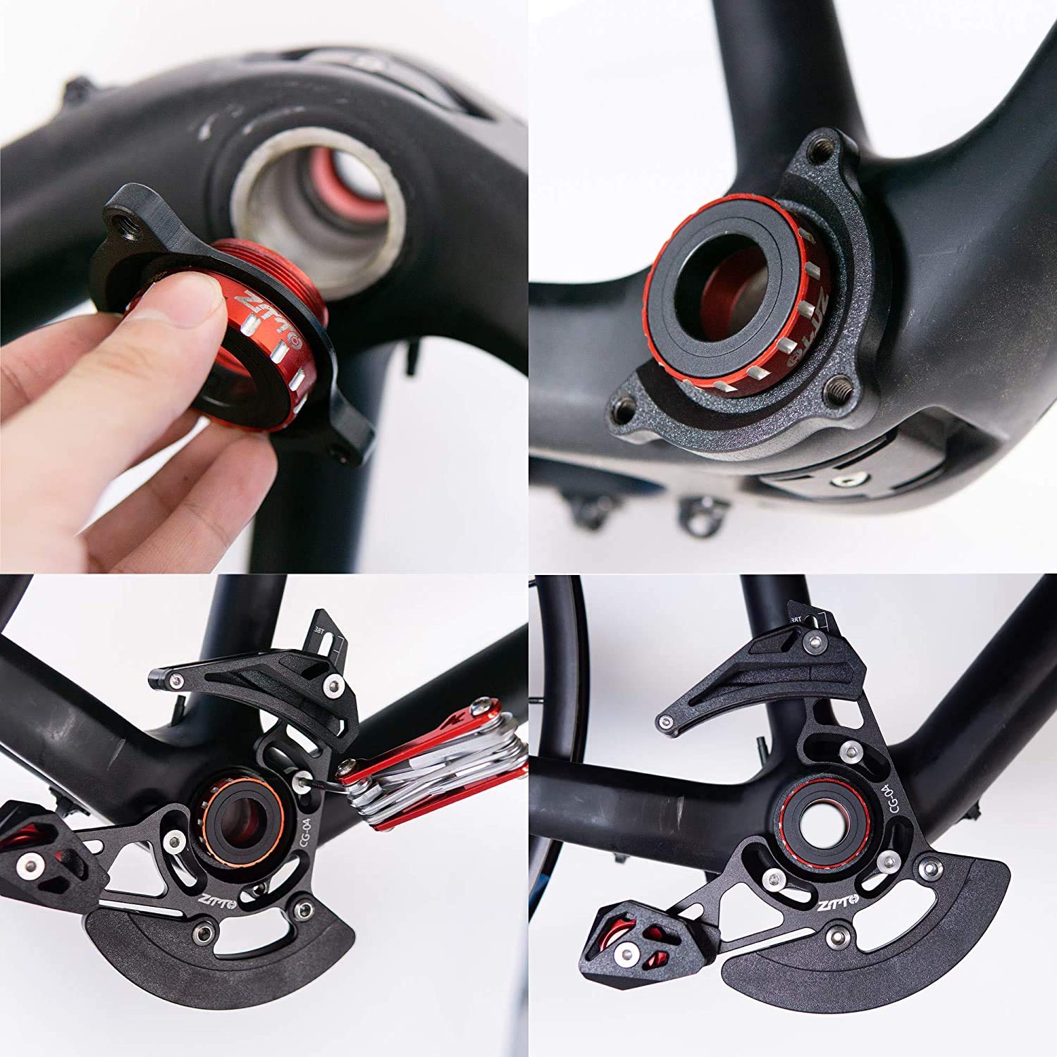 CYSKY Guía de Cadena de Bicicleta 32-40T MTB Protector de Cadena de Bicicleta Protector de Cadena de Bicicleta de aleación de Aluminio para la mayoría de Las Bicicletas