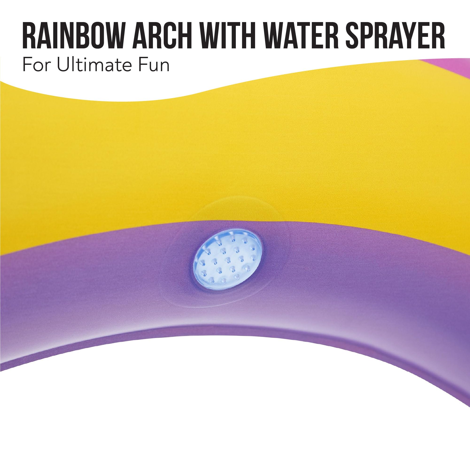 Bestway Wasserspielcenter Regenbogen 188x150x89 cm – Aufblasbarer Kinderpool mit Wasserrutsche & Sprinkler, Planschbecken 189 L, Robustes PVC, ab 2 Jahren, für 3 Kinder Sommer Garten