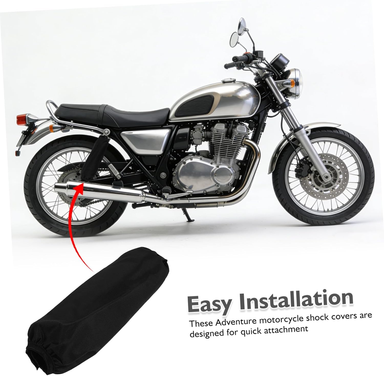 Garneck 2pcs Motorcycle Shock Absorber Dust Covers 35cm Protective Boots for Rear Suspension Fork Guards Suitable for Dirt Bike ATV Off-Road Riding