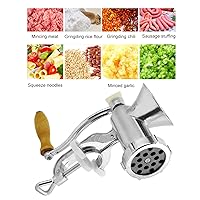 Vista 6 de Molinillo de carne de cocina resistente de aleación de aluminio, molinillo de carne manual, Picadora de carne de salchicha de mesa para hacer carne