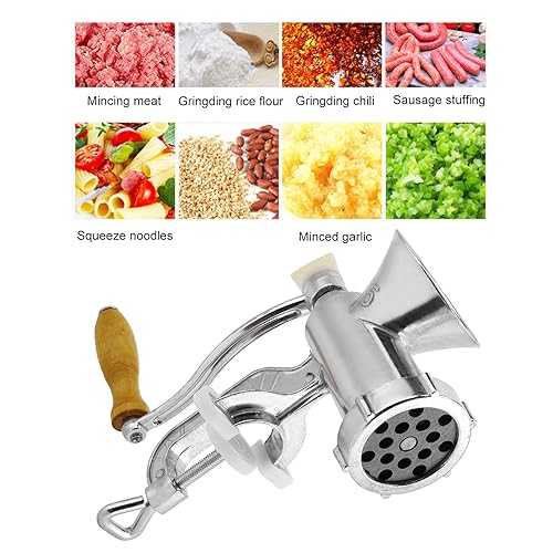 Miniatura 6 de Molinillo de carne de cocina resistente de aleación de aluminio, molinillo de carne manual, Picadora de carne de salchicha de mesa para hacer carne,