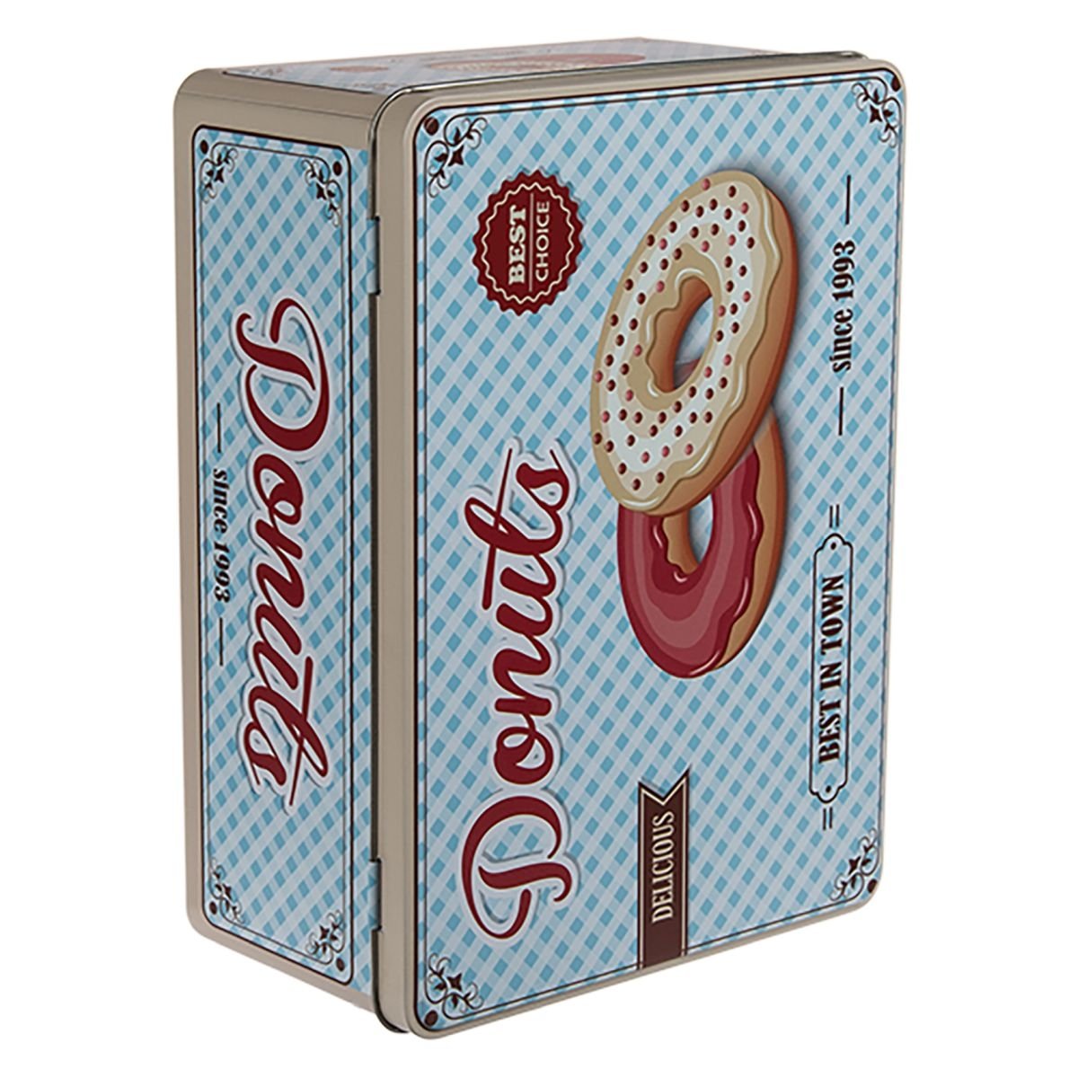 OOTB Donuts Rectangular Tin Box, Metal, Multi-Colour, 21 x 15 x 8 cm