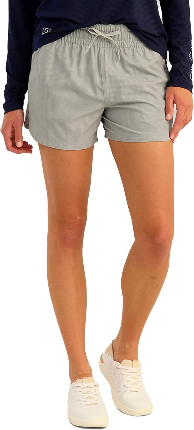 HUK Women's A1a Quick-Dry Fishing Shorts,UPF 30+Sun Protection,4” Inseam, Breathable with Elastic Waistband & Built-in Brief