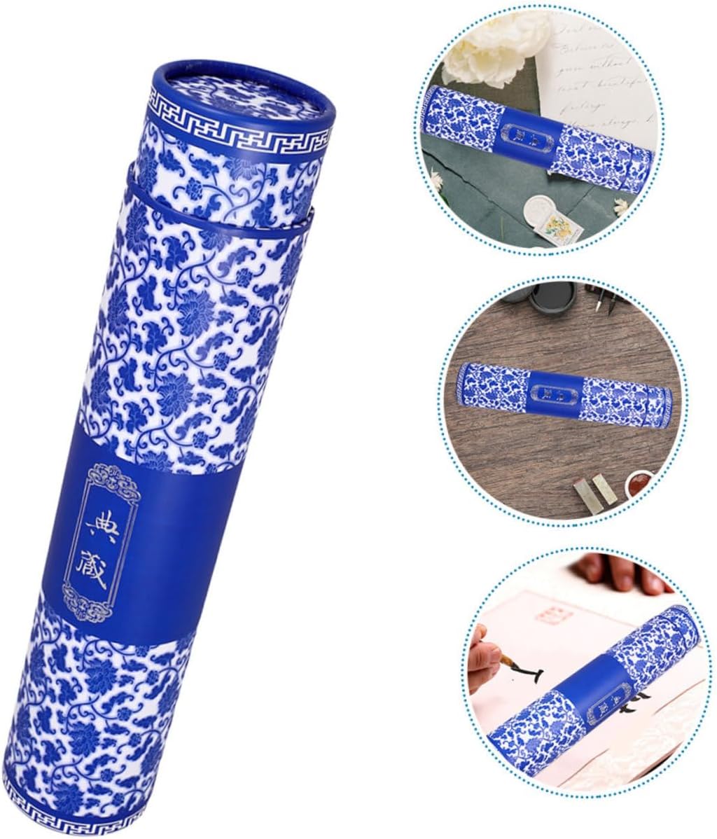 Holibanna 2pcs Expandable Poster Tube for Artworks and White Porcelain Design Convenient Storage and Mailing and Transport for Paintings and Calligraphy