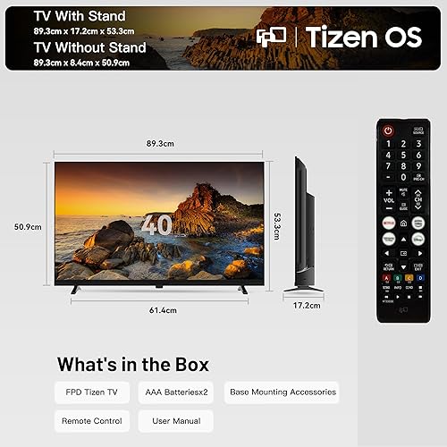 Miniatura 9 de FPD Tizen OS Smart TV de 40 pulgadas, 1080p Full HD compatible con Samsung TV Plus, Dolby Audio, HDR 10, HDMI, control de voz, WiFi, Bluetooth,