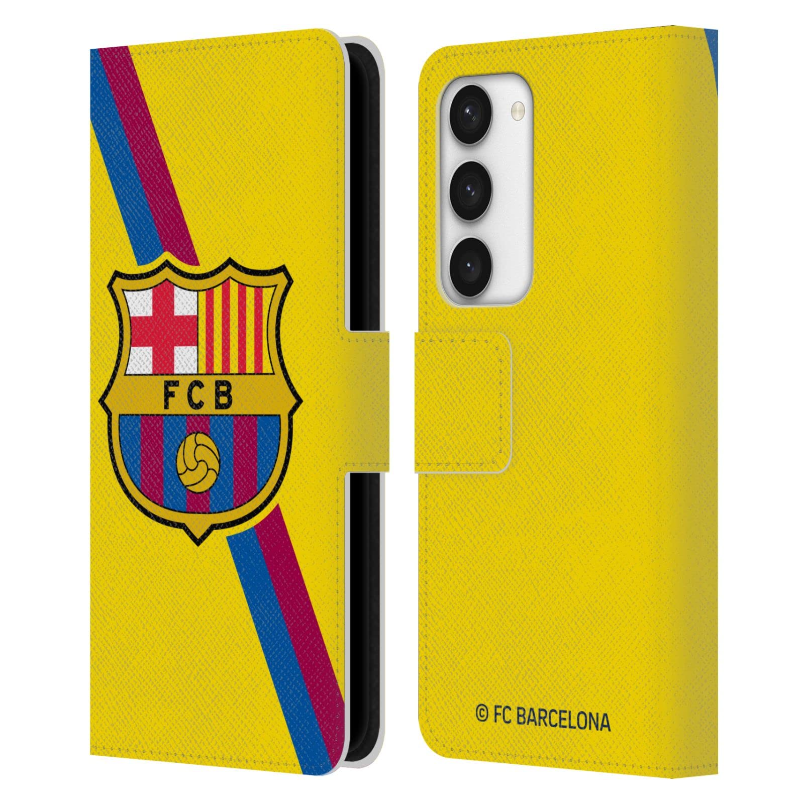 FC Barcelona carcasa de cuero para Samsung Galaxy S23 5G funda libro segunda equipación 7