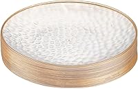 Vista 28 de PLASTICPRO Paquete de 30 Platos de Plástico Martillado Platos de Plástico Desechables Resistentes Platos Elegantes de Fiesta de Plástico Rosa