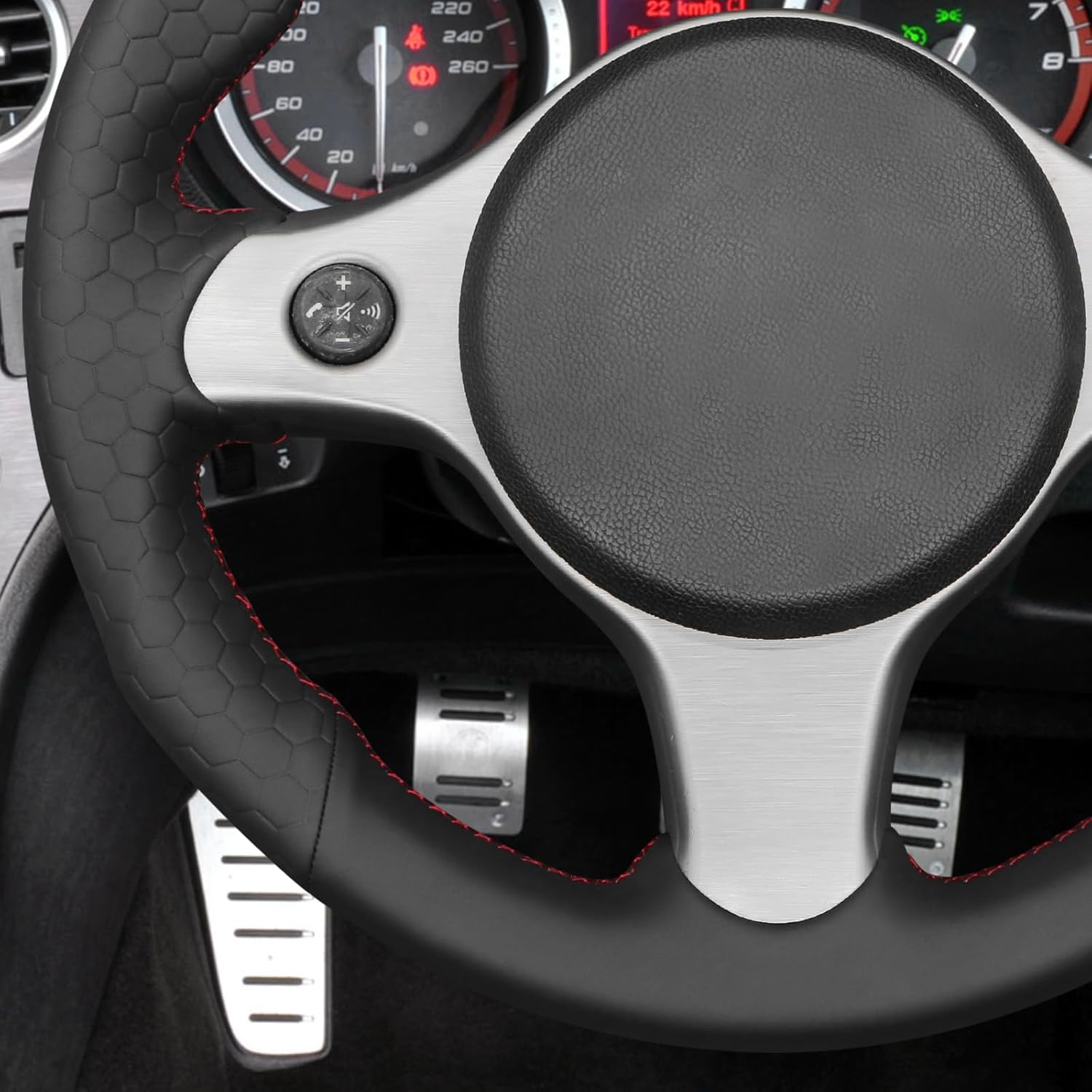 MEWANT Hand Sewn Steering Wheel Cover Wrap for Alfa Romeo 159 TI Brera 2006-2011 Steering Wheel Accessories for Alfa Romeo 159