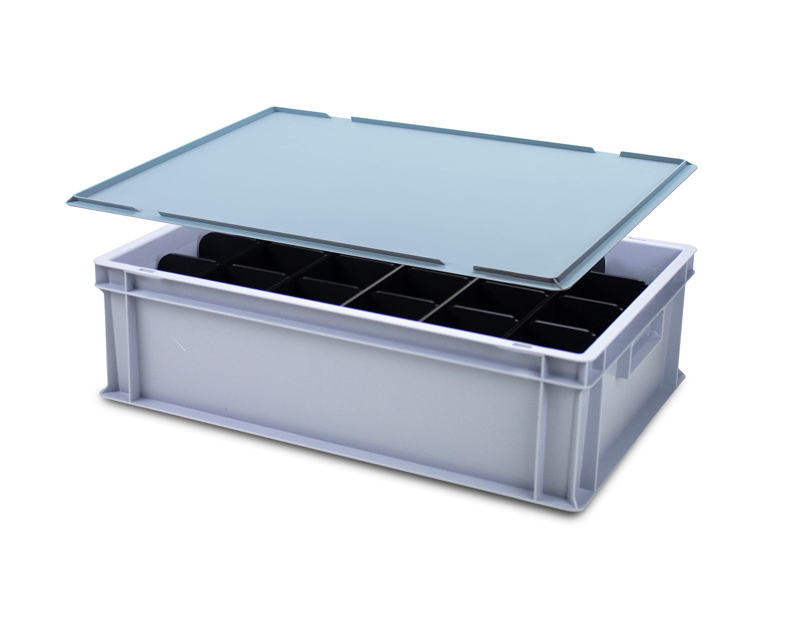 Caterbox Wine Glass Storage Container with 24 Cells | Heavy Duty Glassware Storage and Home Moving Boxes | 24 Compartments (Glass Height: H200mm (Lid Included))