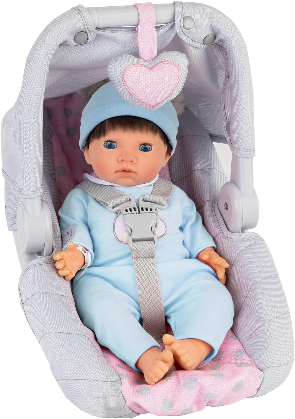 Baby Doll with carseat Set (Brown Hair) (KK5351)