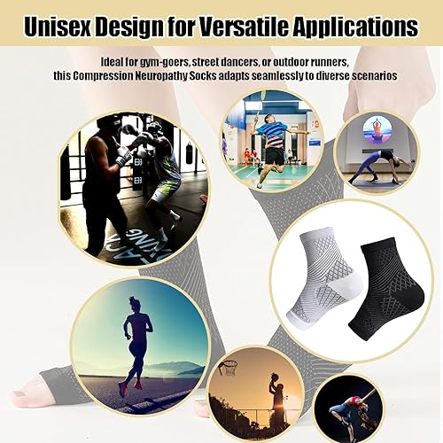 Miniatura 6 de Calcetines de compresión neuropatía para mujeres y hombres, mangas de tobillo mejoradas para aliviar el dolor
