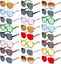 24 Pairs Oversized Square Sunglasses Bulk for Women 90s Retro Big Frame Sunglasses Large Wide Vintage Shades for Women Men Adults Unisex