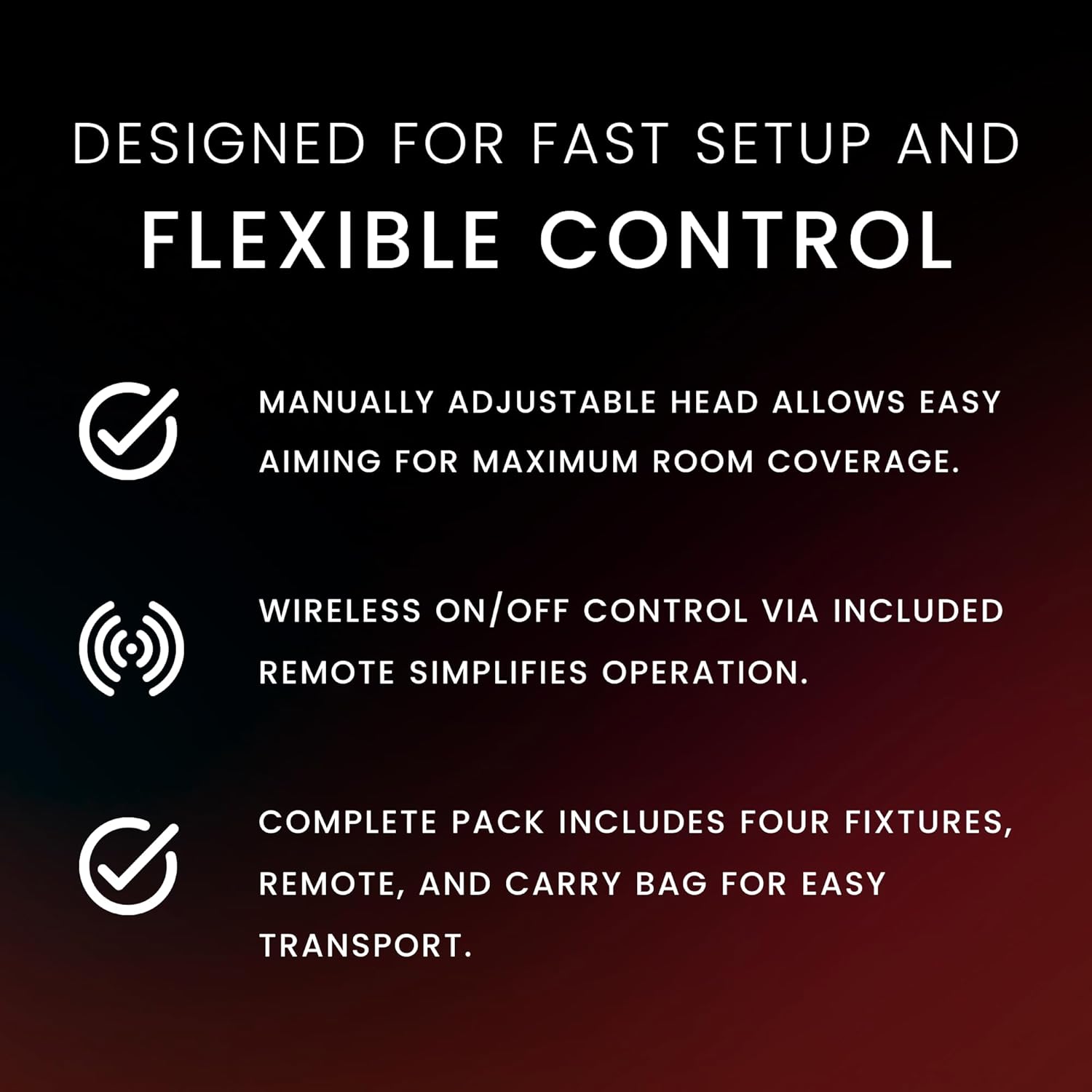 CHAUVET DJ – EZPin Zoom Pack Rechargeable Pin Spot Lighting System | Four EZPin Zoom Fixtures with Manual Zoom | Magnetic Base Mounting, IRC-6 Wireless On Off Control | Carry Bag Included