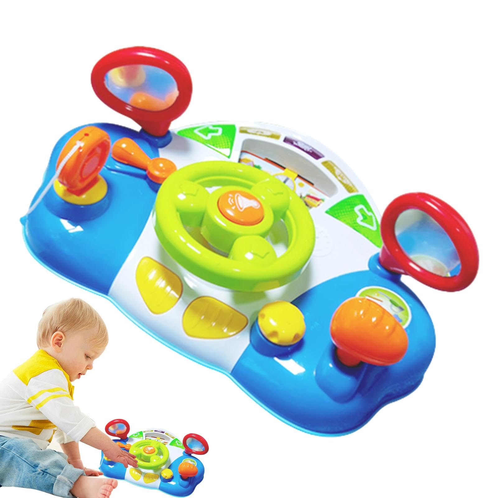 Giocattolo Volante per Bambini, Giocattolo Volante | Controllo del | Volume Regolabile Volante motrice simulato interattivo Divertente | Fingi di Guidare i Giocattoli del Sedile, i Giocattoli