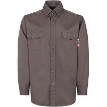 KONRECO FR Shirts for Men 6.5oz Lightweight Pearl Snaps Work Uniform CAT2 | Flame Resistant Welding Shirt | Water & Stain Repellent,100% Cotton,Protective Work Gear
