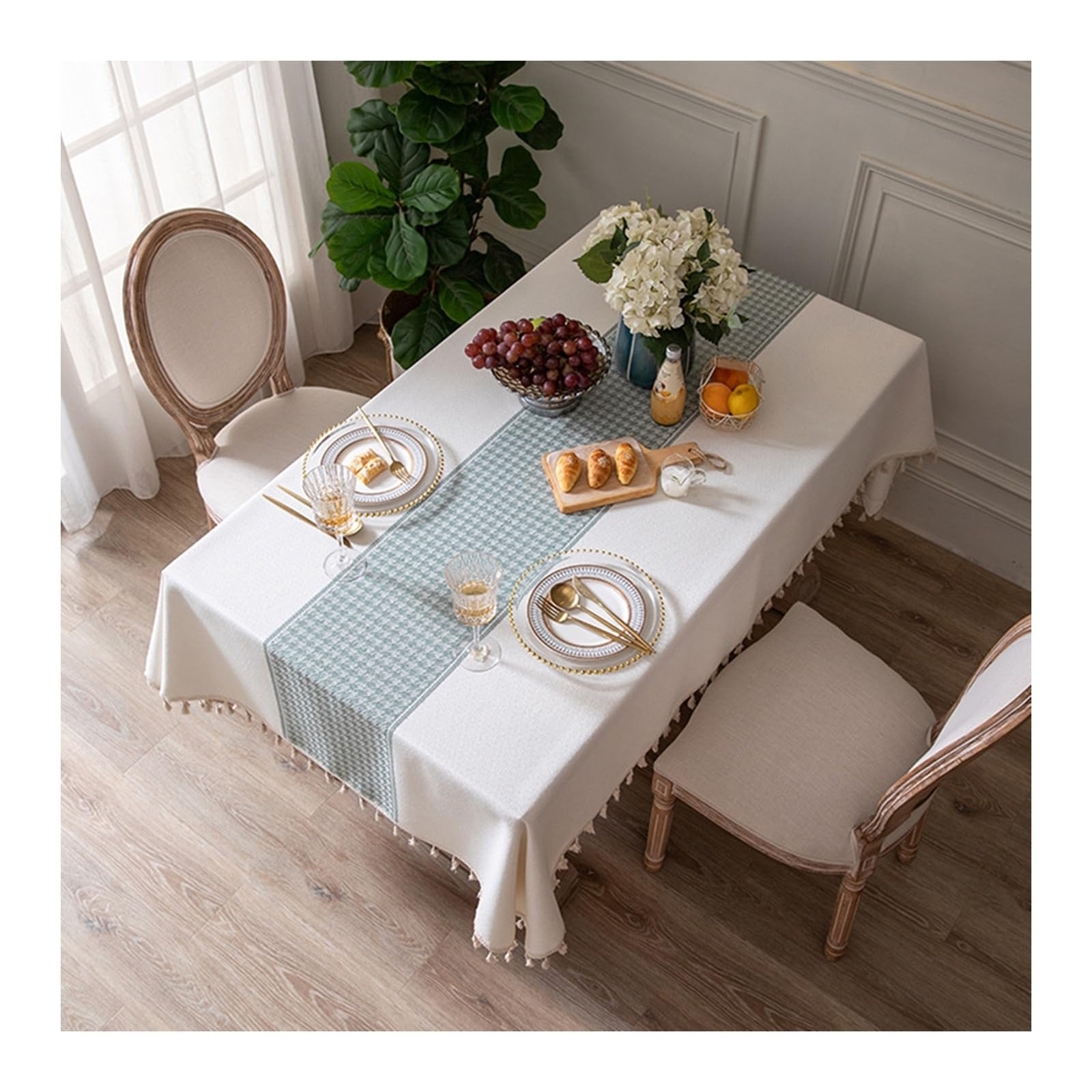 Nappe anti tache jacquard pour protéger votre table des repas sans taches