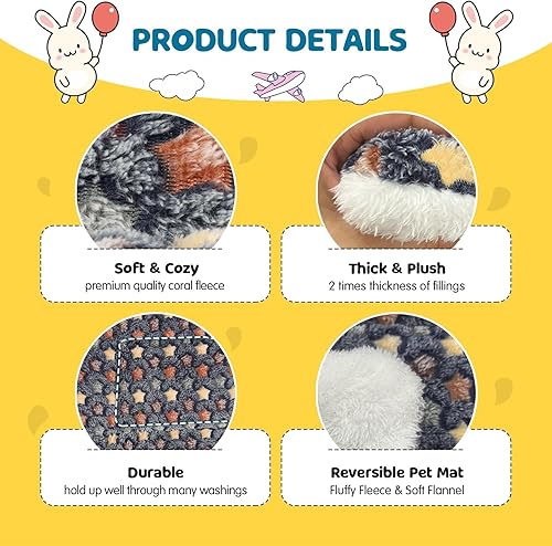 Miniatura 22 de Paquete de 2 camas de conejo, ropa de cama de 10 x 13 pulgadas, lavable y mejorado de grosor (rosa, M)