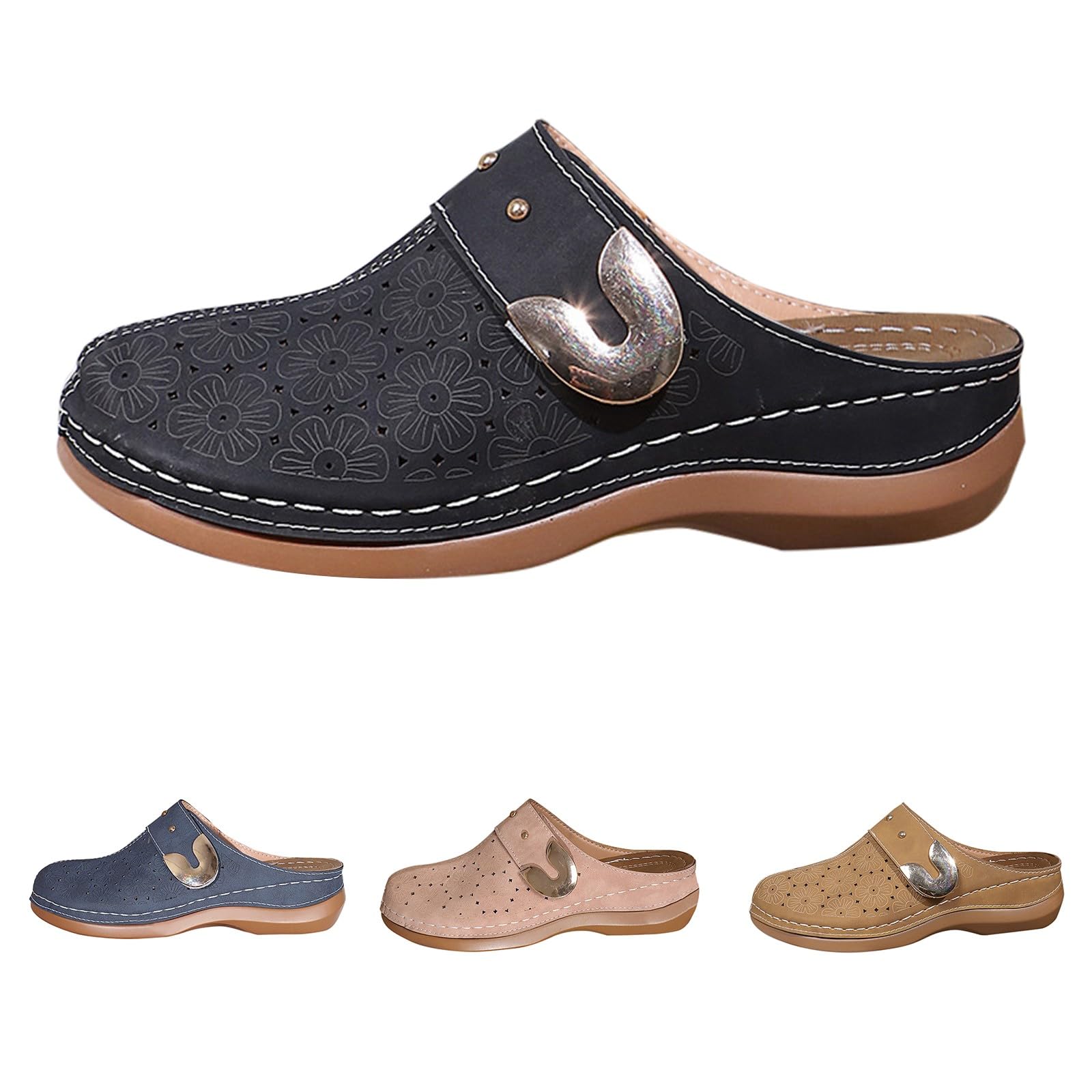 Chanclas ortopédicas de punta cerrada, sandalias de verano para mujer con