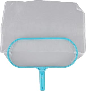 Escumadeira de piscina para serviço pesado de folhas de piscina malha ultra fina saco de rede profunda cesta de rede de detritos de piscina cesta de rede para limpeza de piscina (tamanho 40,6 x 30,5 cm) Ancinho de escumadores