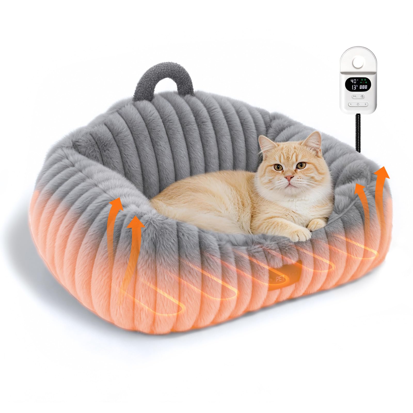 PETEMPO Smart Heated Cat Bed for Indoor Cats, Ambient & Pressure Sensing, S