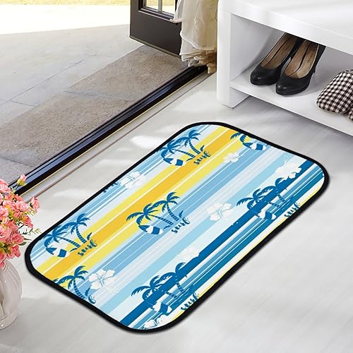 Miniatura 3 de Hapuxt Bath Mat Bathroom Rugs Summer Mood Windsurf Plam Trees Non Slip Memory Foama Bathtub Mats Comfortable and Soft Water Absorption Fast Dry