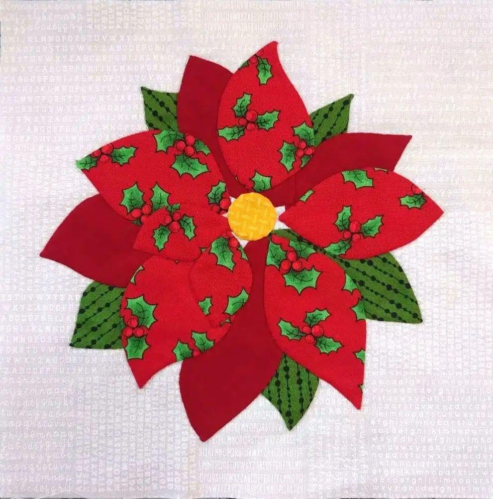 Amazon.co.jp: パッチワークキルトトップ ポインセチア10B : ホビー