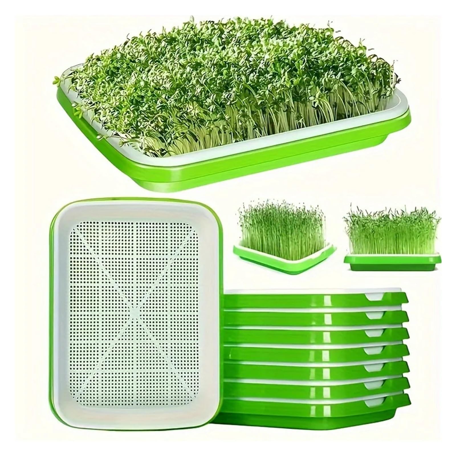 Générique Plateaux de Culture for graines germées, Panier hydroponique, germoir sans Sol, Kit Plateaux Germination avec Couvercle for Jardin
